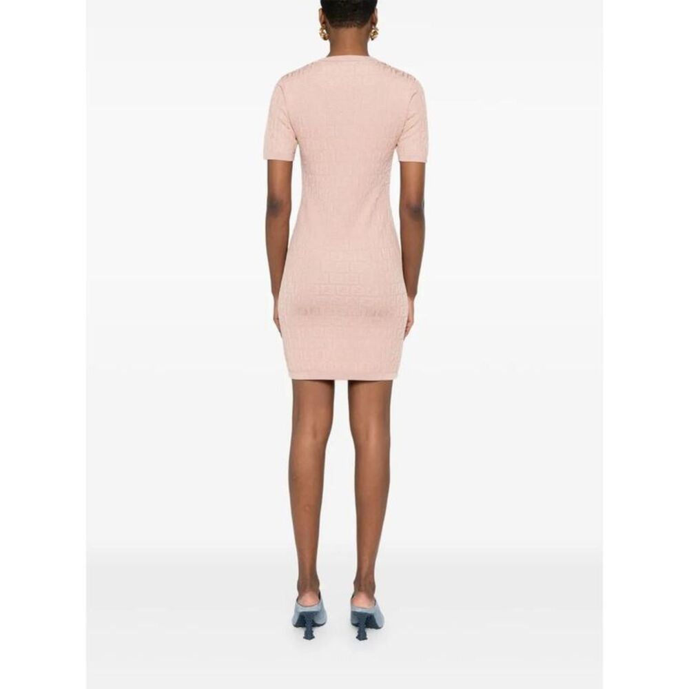 FENDI FF Monogram Knit Dress Women PINK Dresses - Picture 4 of 5
